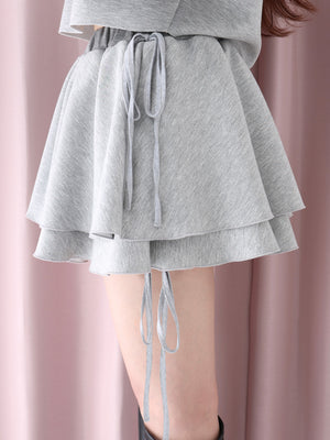 Airy smooth frill mini skirt(eme10768)