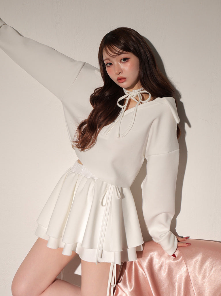 Airy smooth ribbon pullover(eme10767)