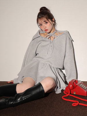 Airy smooth ribbon pullover(eme10767)