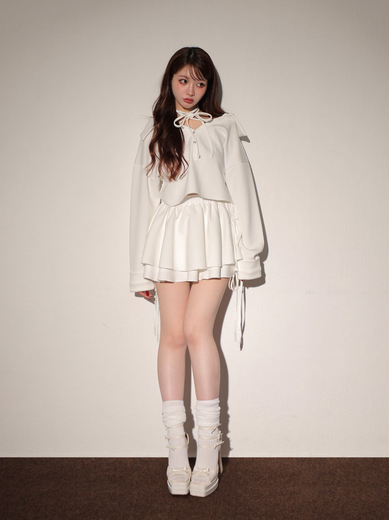 Airy smooth ribbon pullover(eme10767)