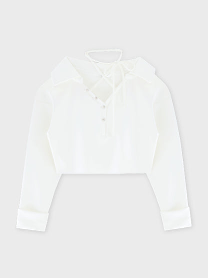 Airy smooth ribbon pullover(eme10767)