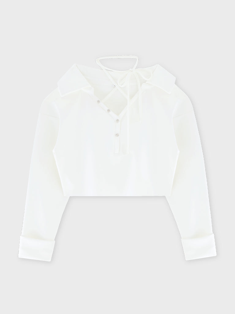 Airy smooth ribbon pullover(eme10767)