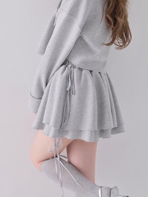 Airy smooth frill mini skirt(eme10768)