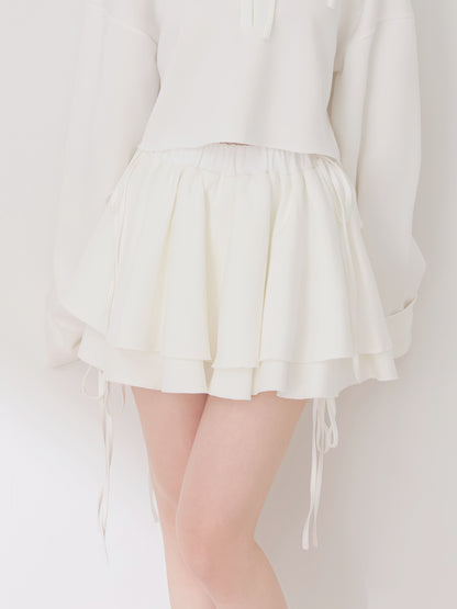 Airy smooth frill mini skirt(eme10768)