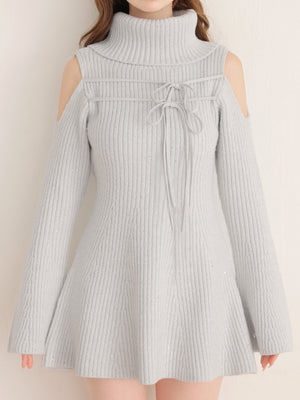 【Pre Order】Sleeve cut glitter knit mini onepiece(eme10771)