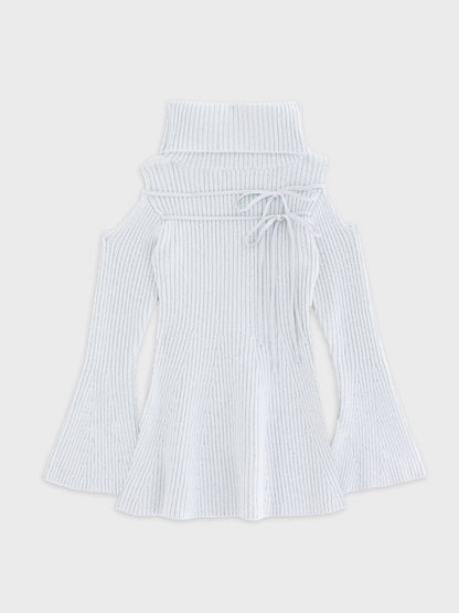 【Pre Order】Sleeve cut glitter knit mini onepiece(eme10771)