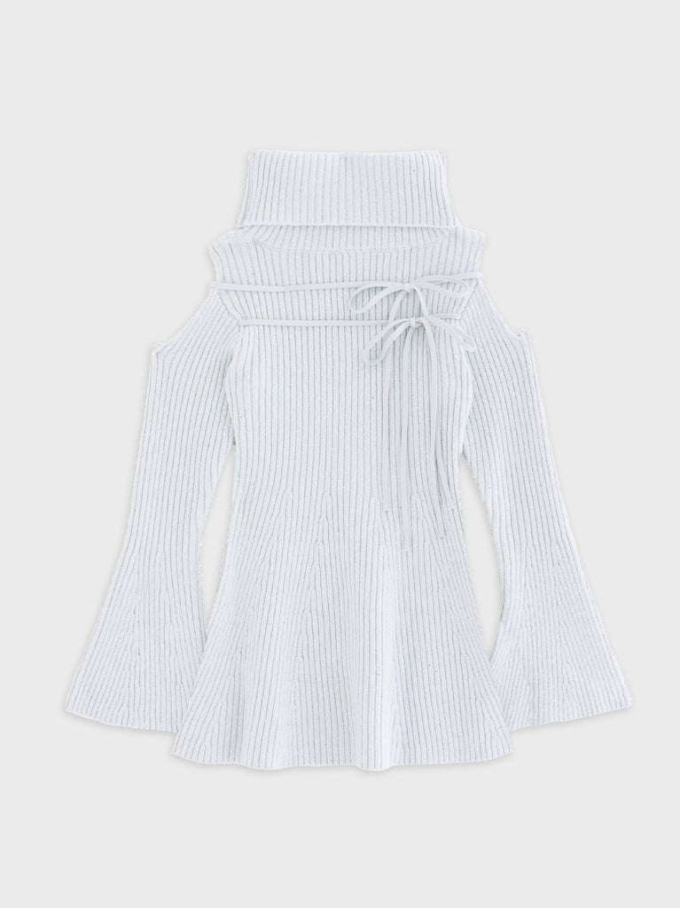 【Pre Order】Sleeve cut glitter knit mini onepiece(eme10771)