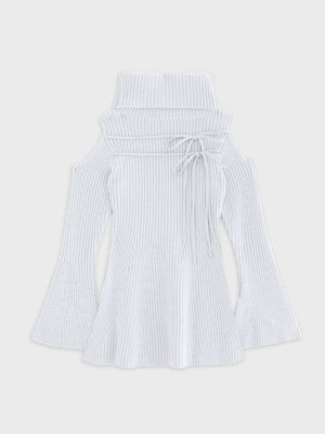 【Pre Order】Sleeve cut glitter knit mini onepiece(eme10771)