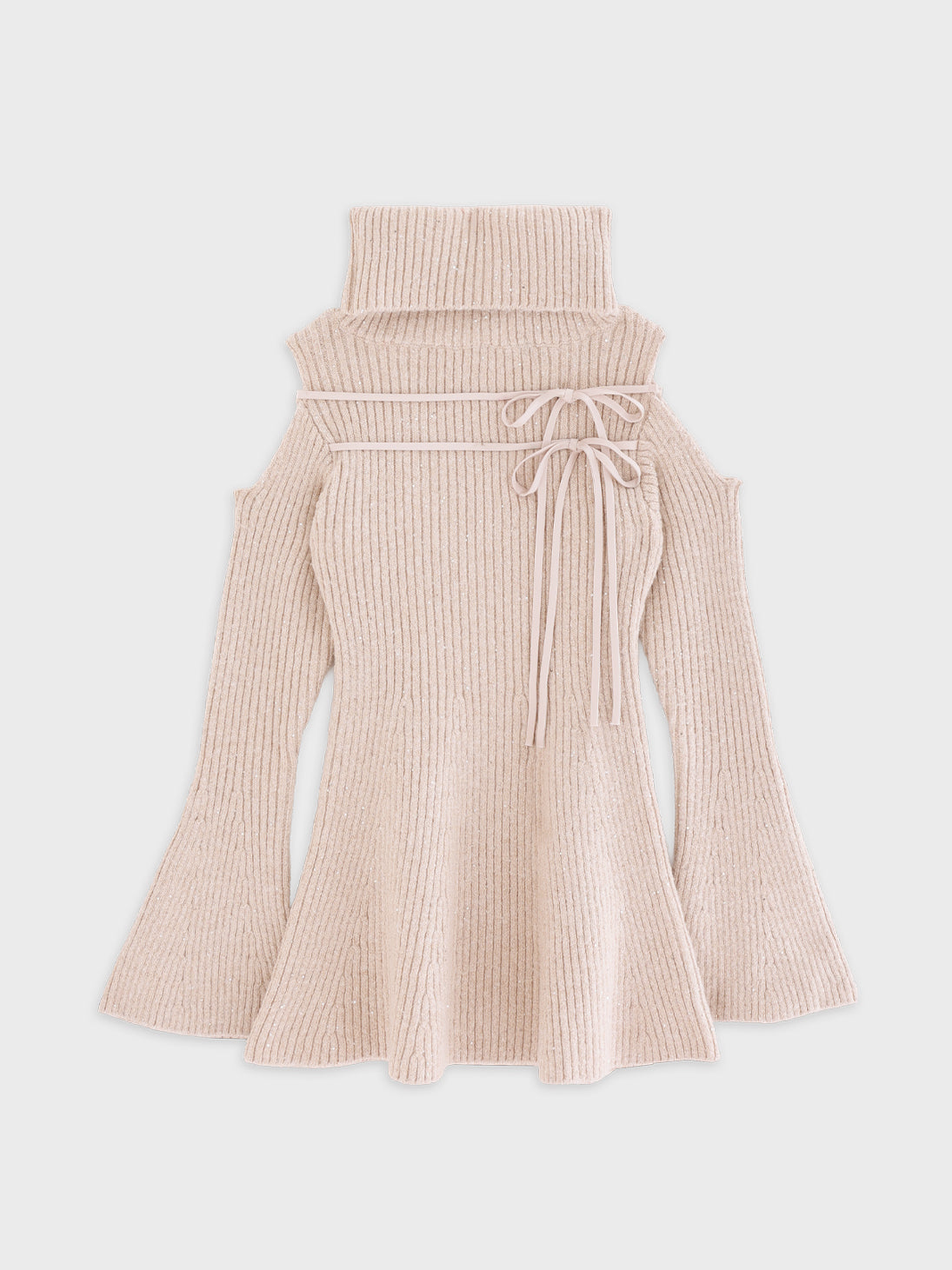 【Pre Order】Sleeve cut glitter knit mini onepiece(eme10771)