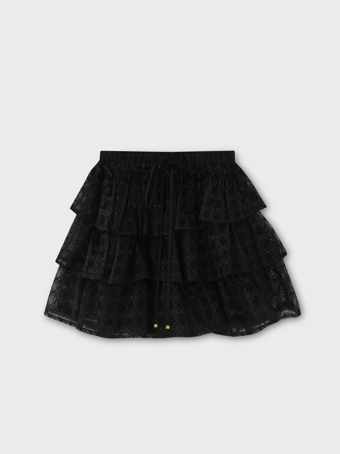 【Pre Order】Check embroidery tiered mini skirt(eme10774)