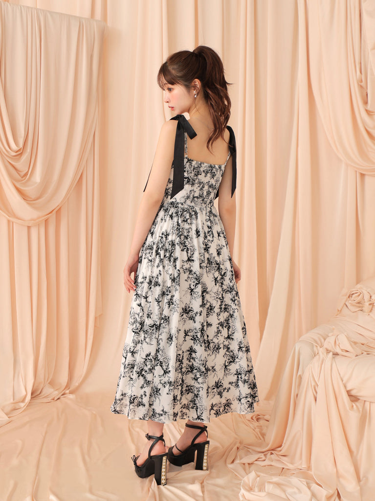 Flocky flower long onepiece(eme10775)