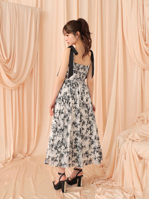 Flocky flower long onepiece(eme10775)