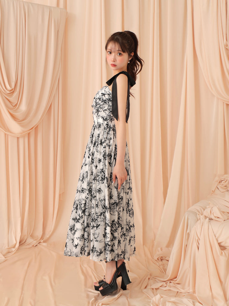 Flocky flower long onepiece(eme10775)