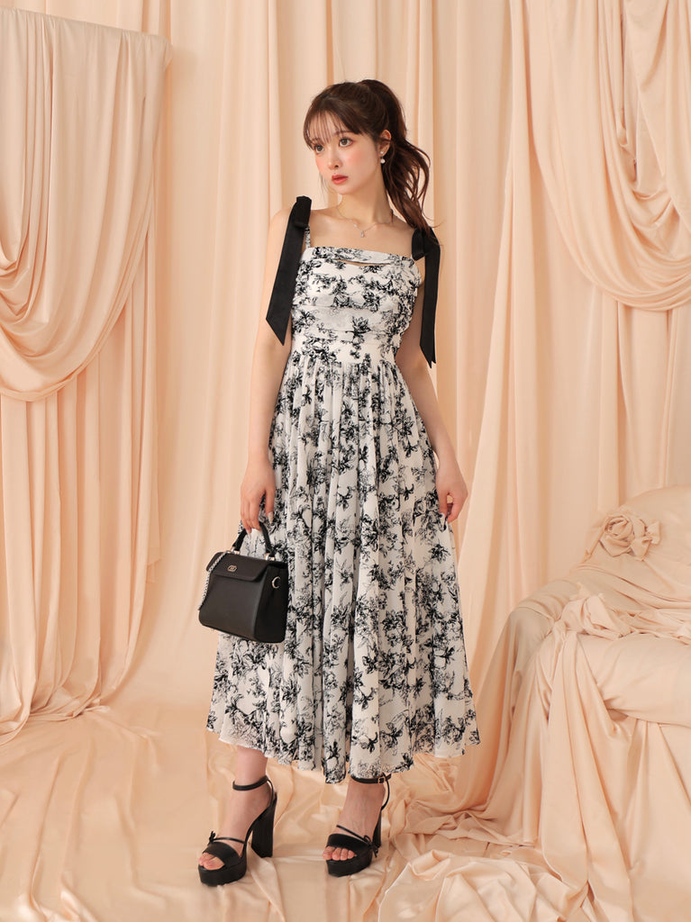 Flocky flower long onepiece(eme10775)