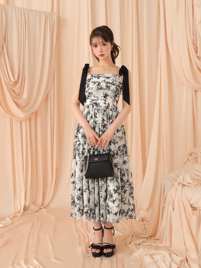 Flocky flower long onepiece(eme10775)