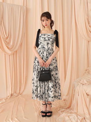 Flocky flower long onepiece(eme10775)