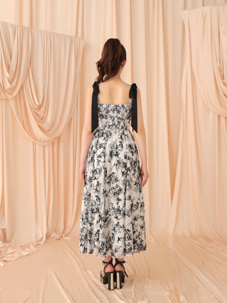 Flocky flower long onepiece(eme10775)