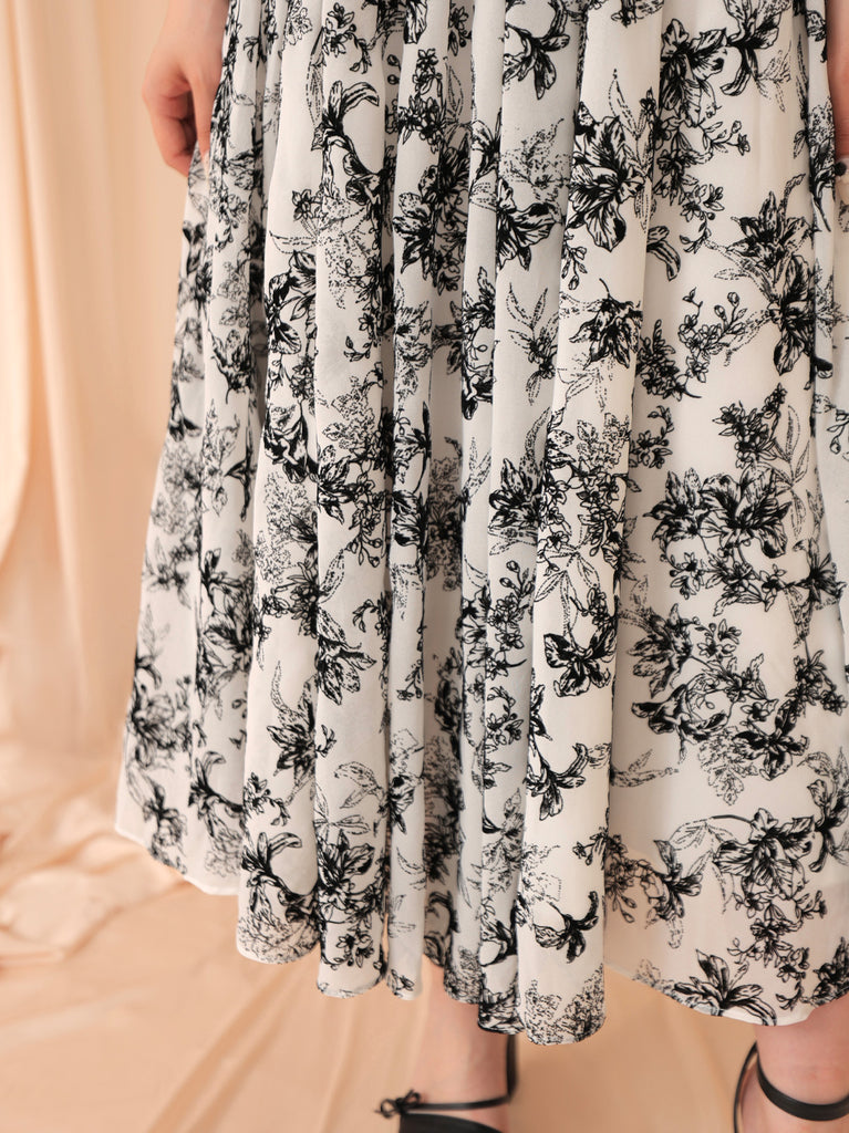 Flocky flower long onepiece(eme10775)