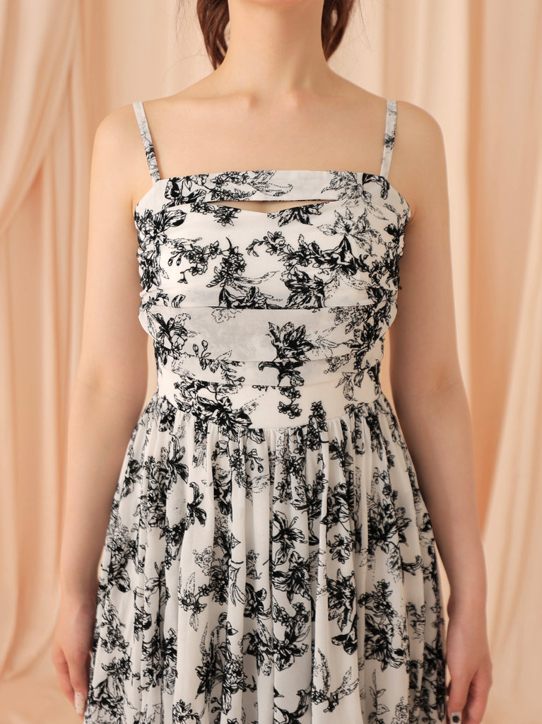 Flocky flower long onepiece(eme10775)