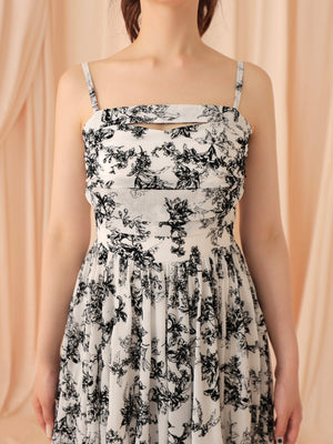 Flocky flower long onepiece(eme10775)