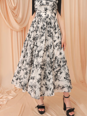 Flocky flower long onepiece(eme10775)