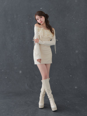 Gloss line platform long boots(eme10806)