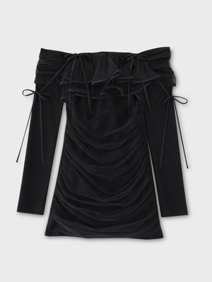 【SALE】Tulle drape mini onepiece(eme10776)