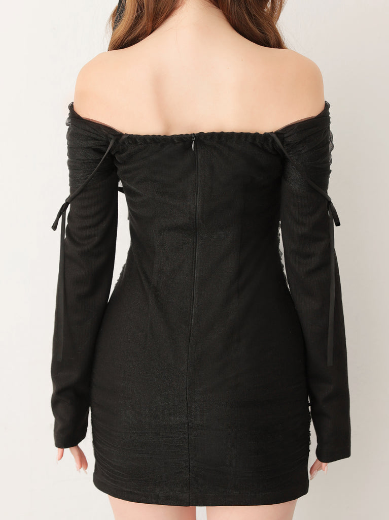 Tulle drape mini onepiece(eme10776)