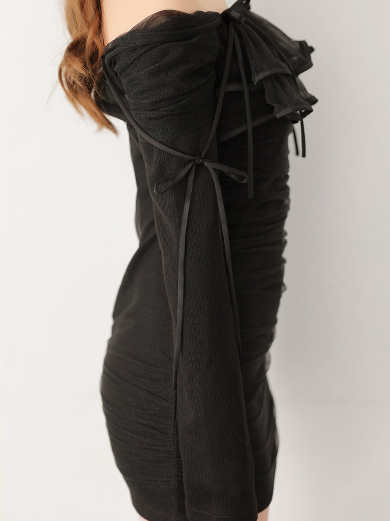 Tulle drape mini onepiece(eme10776)