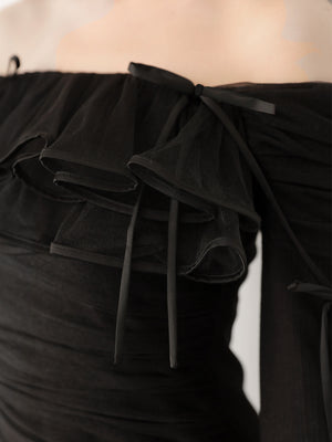 Tulle drape mini onepiece(eme10776)