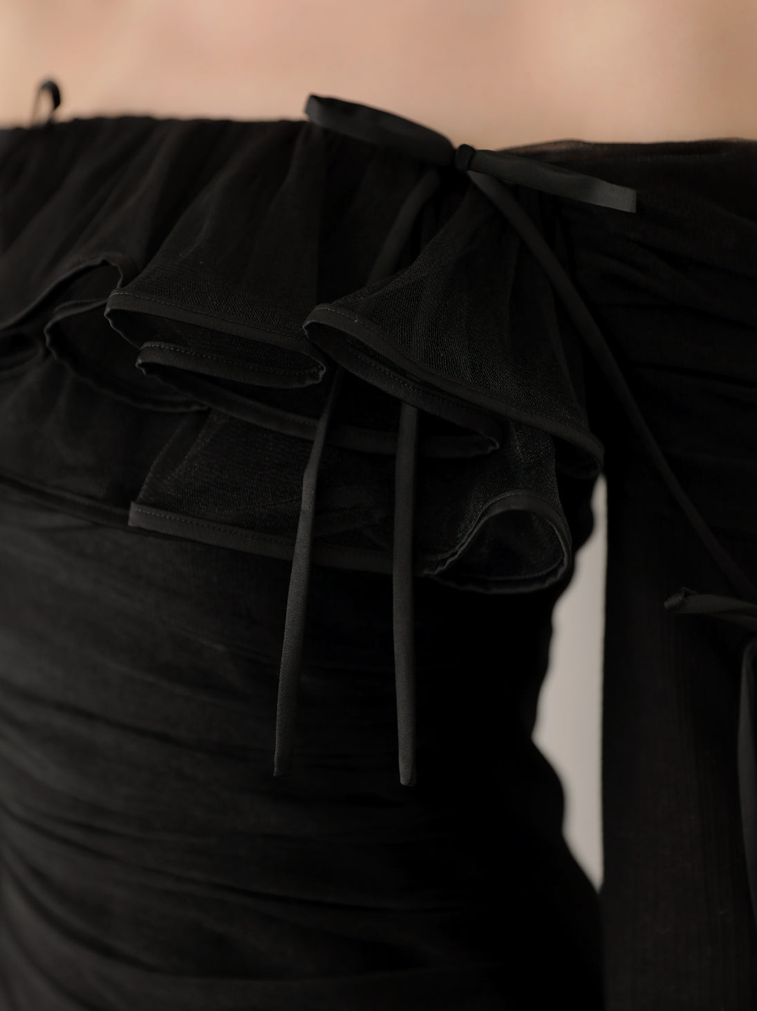 【SALE】Tulle drape mini onepiece(eme10776)