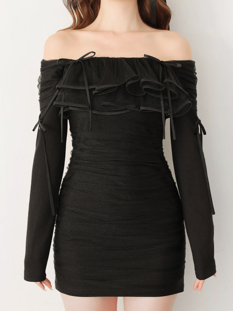 model：162cm　(size：F　color：Black)
