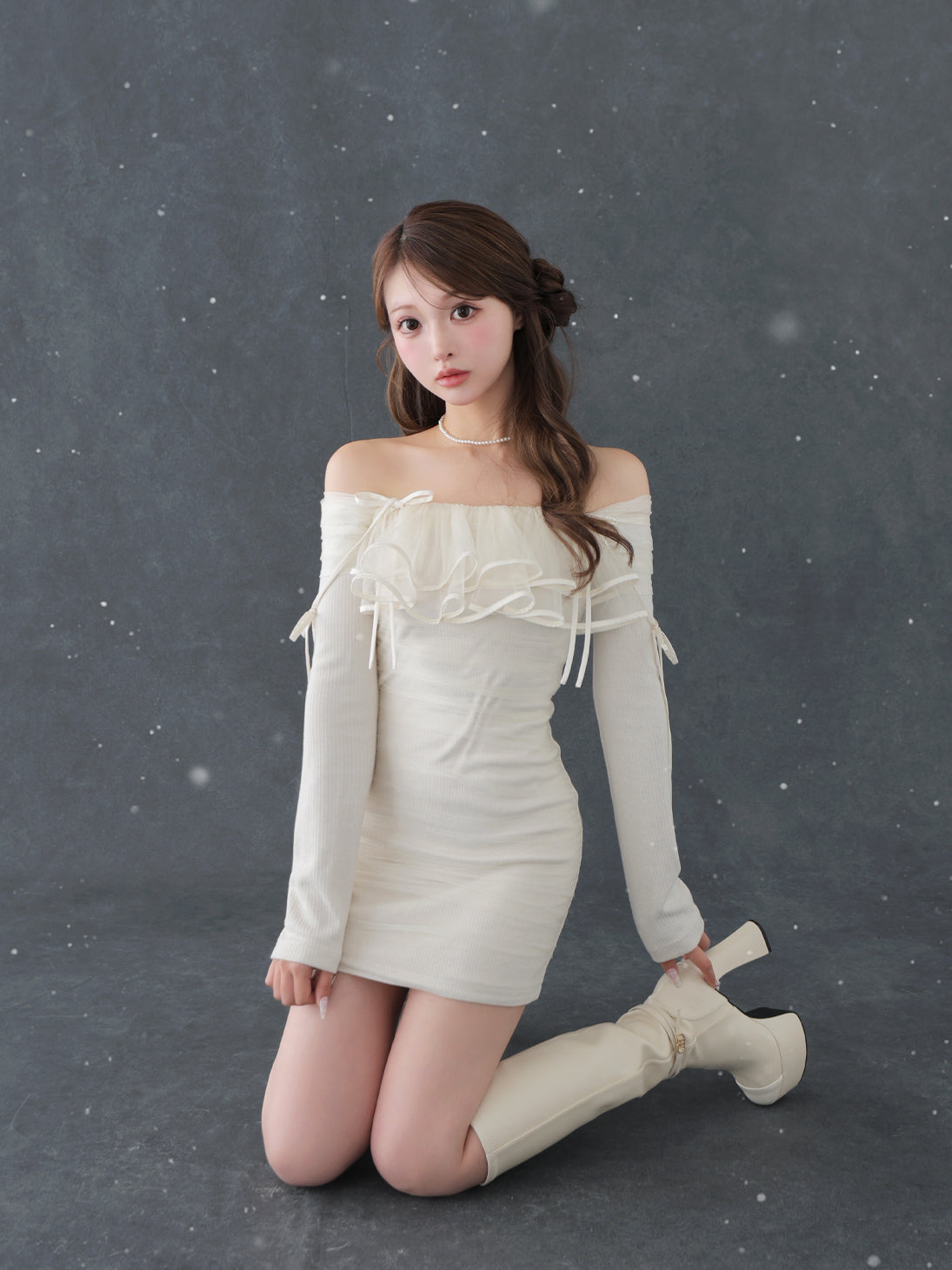 model：160cm　(size：F　color：Ivory)