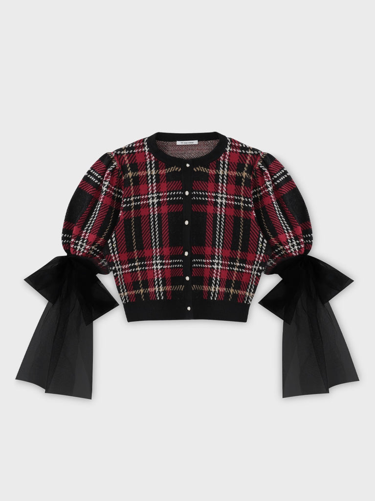 Royal tartan puff tops(eme10777)