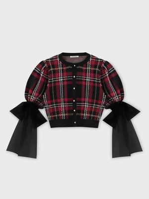 Royal tartan puff tops(eme10777)