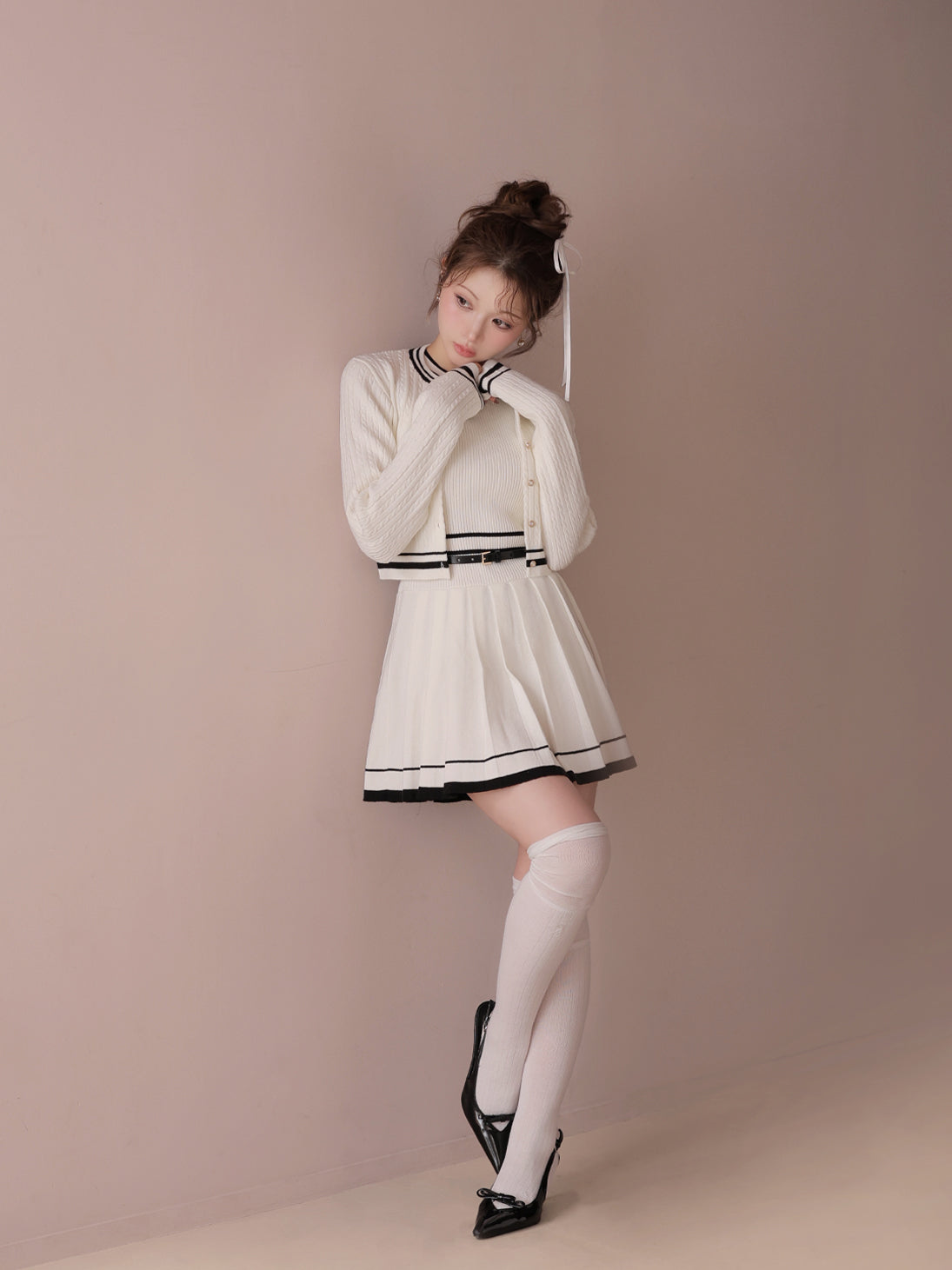 model：160cm　(size：F　color：White)
