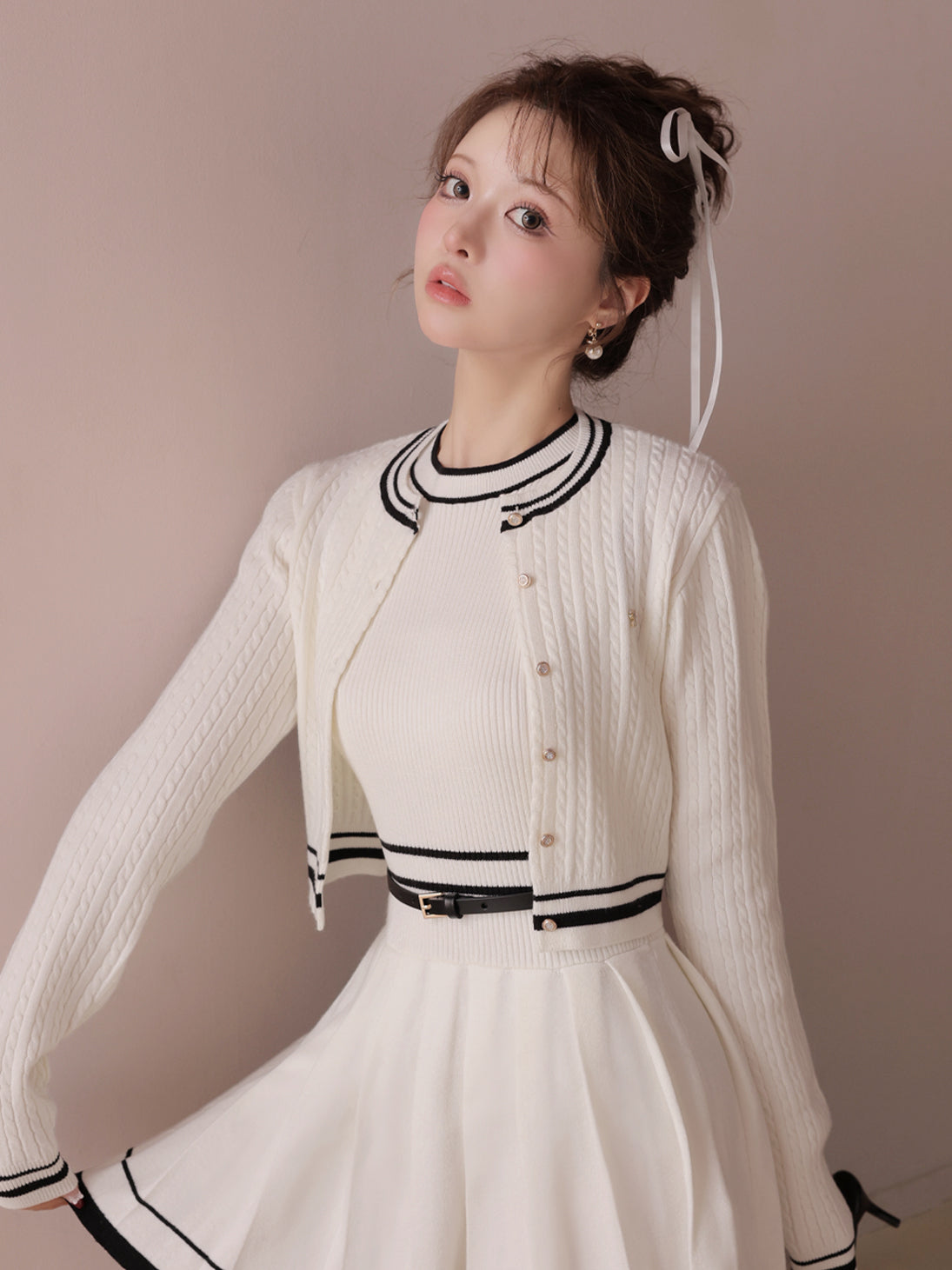 model：160cm　(size：F　color：White)
