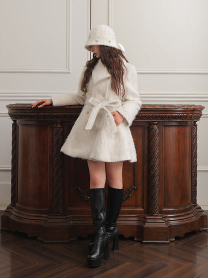 Bijou ribbon feather bucket hat (eme10387)