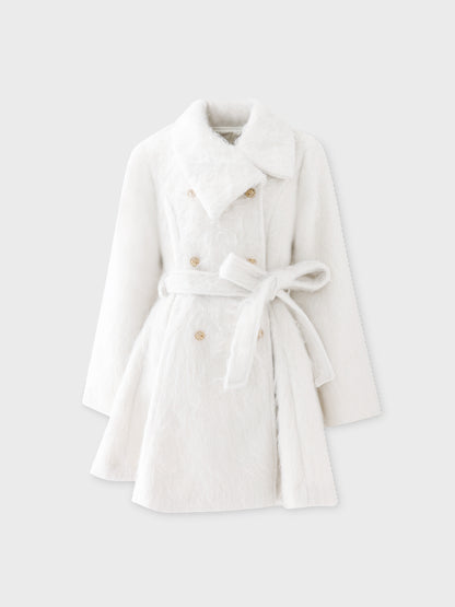 Shaggy belted coat(eme10779)