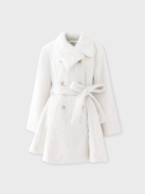 Shaggy belted coat(eme10779)