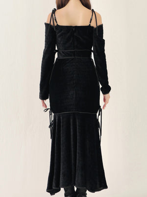 Side ribbon cutout onepiece(eme10783)