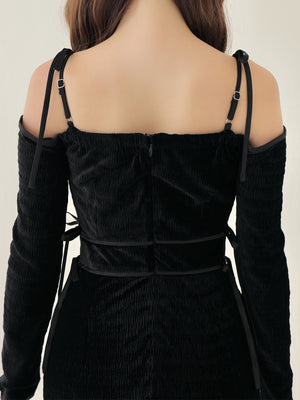 Side ribbon cutout onepiece(eme10783)