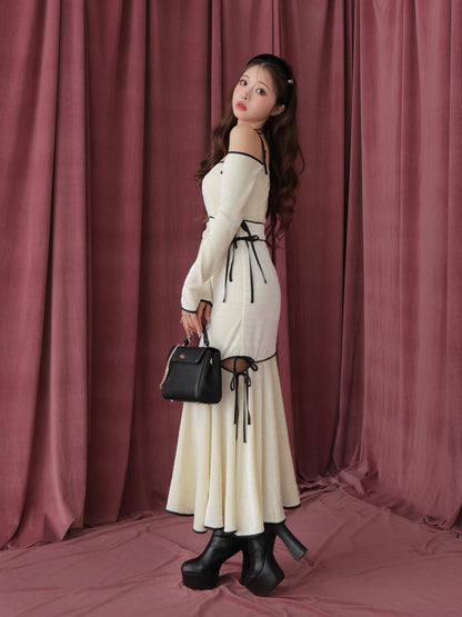 Side ribbon cutout onepiece(eme10783)