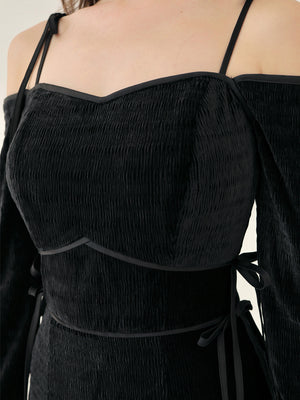 Side ribbon cutout onepiece(eme10783)