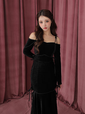 Side ribbon cutout onepiece(eme10783)
