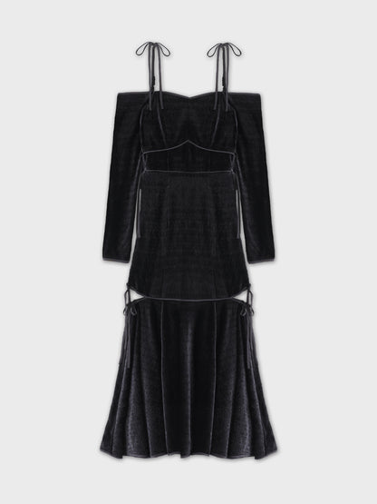 Side ribbon cutout onepiece(eme10783)