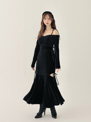 Side ribbon cutout onepiece(eme10783)