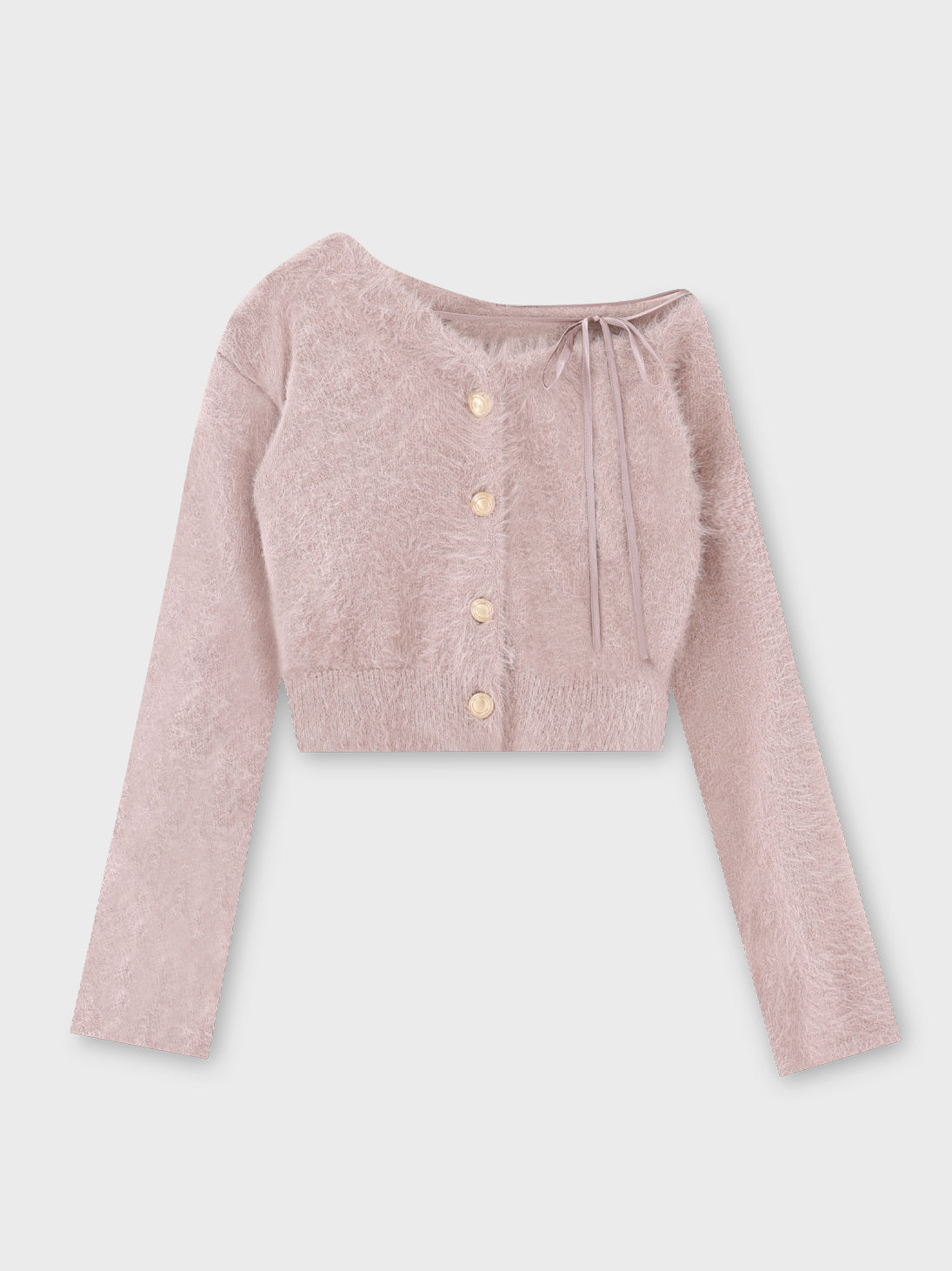 One shoulder ribbon shaggy tops(eme10784)