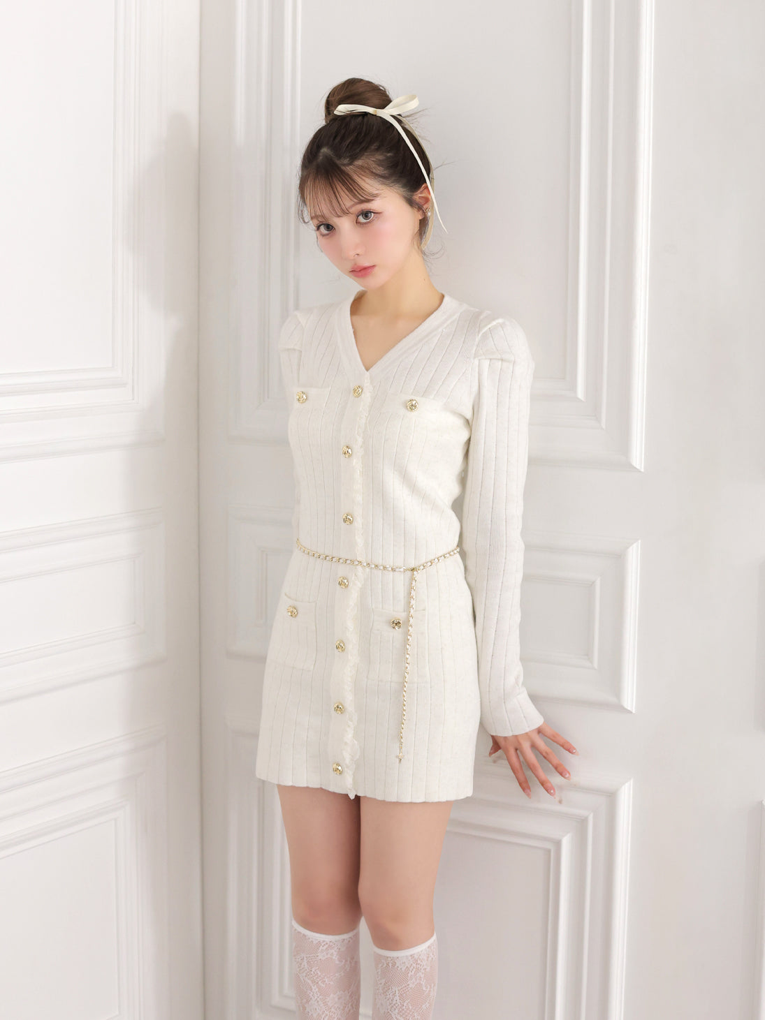 model：160cm　(size：F　color：White)