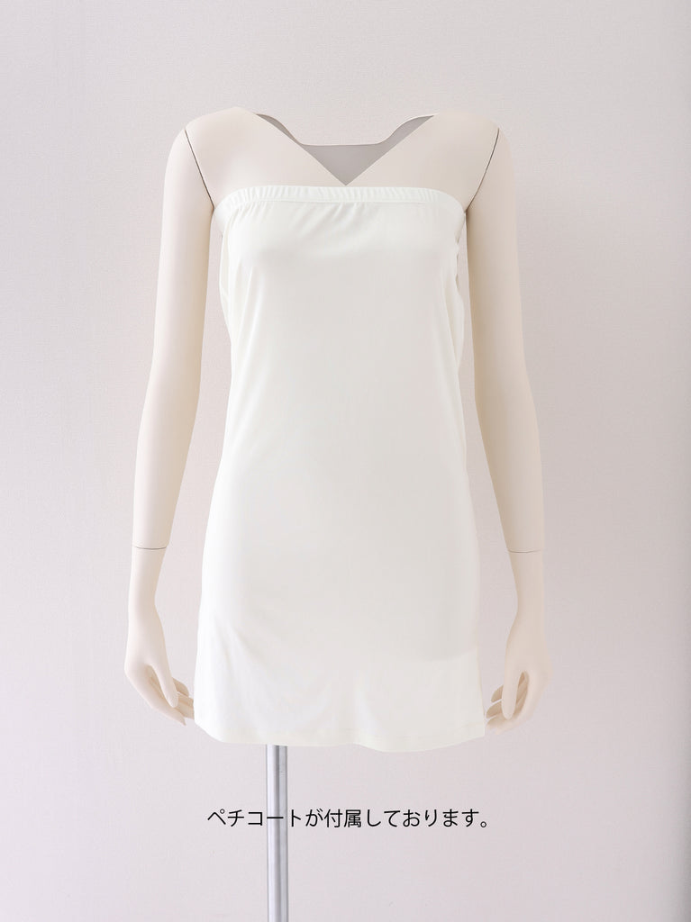 Lace trim wide rib knit mini onepiece(eme10785)